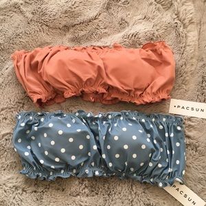 Pac Sun Bandeau Bathing Suit Tops (set of 2)